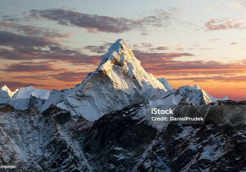 Evening view of Ama Dablam on the way to Everest Base Camp - Nepal